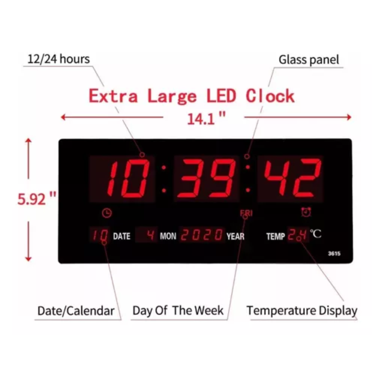 Miniatura 3 de Reloj Led Digital Calendario-Pared